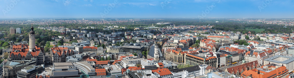 Wunschmotiv: Panorama der Stadt Leipzig von oben #74102881