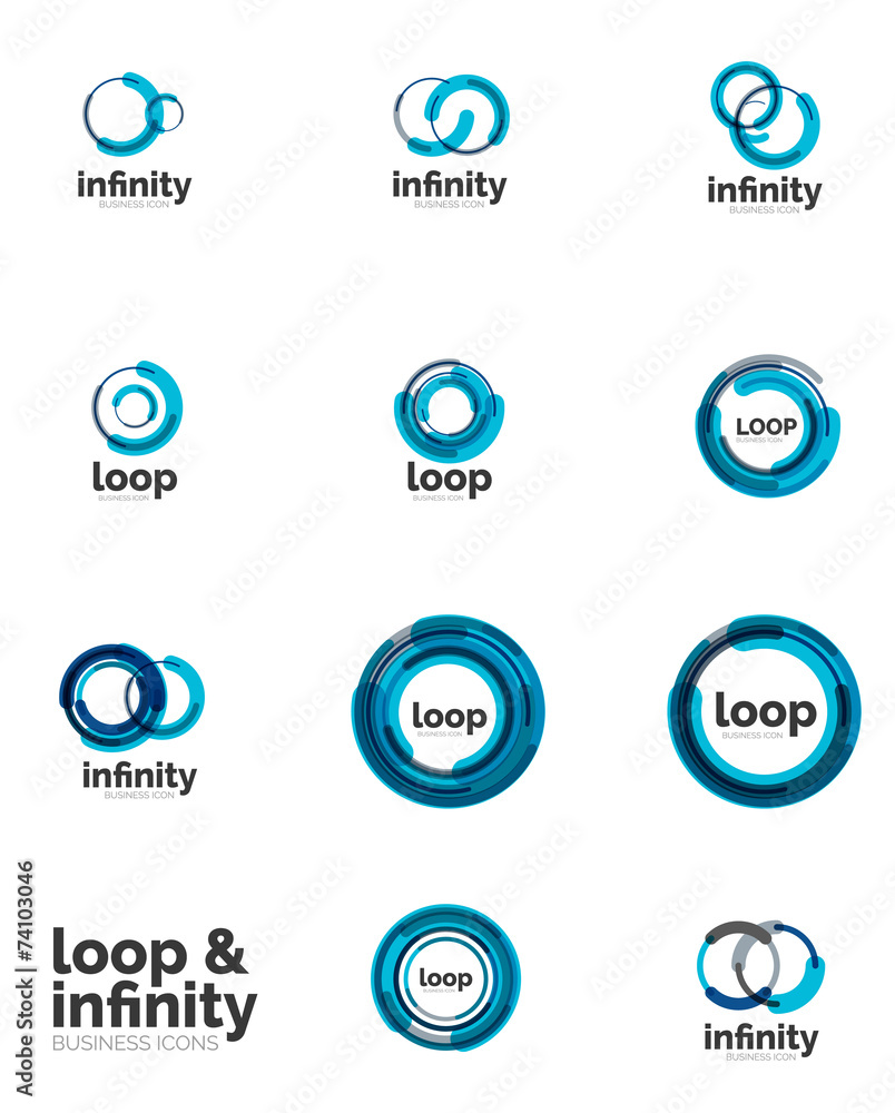 Set of infinity and loop business logos Set of infinity and loop business logos