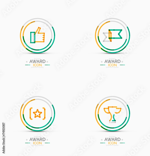 Award icon set, Logo collection