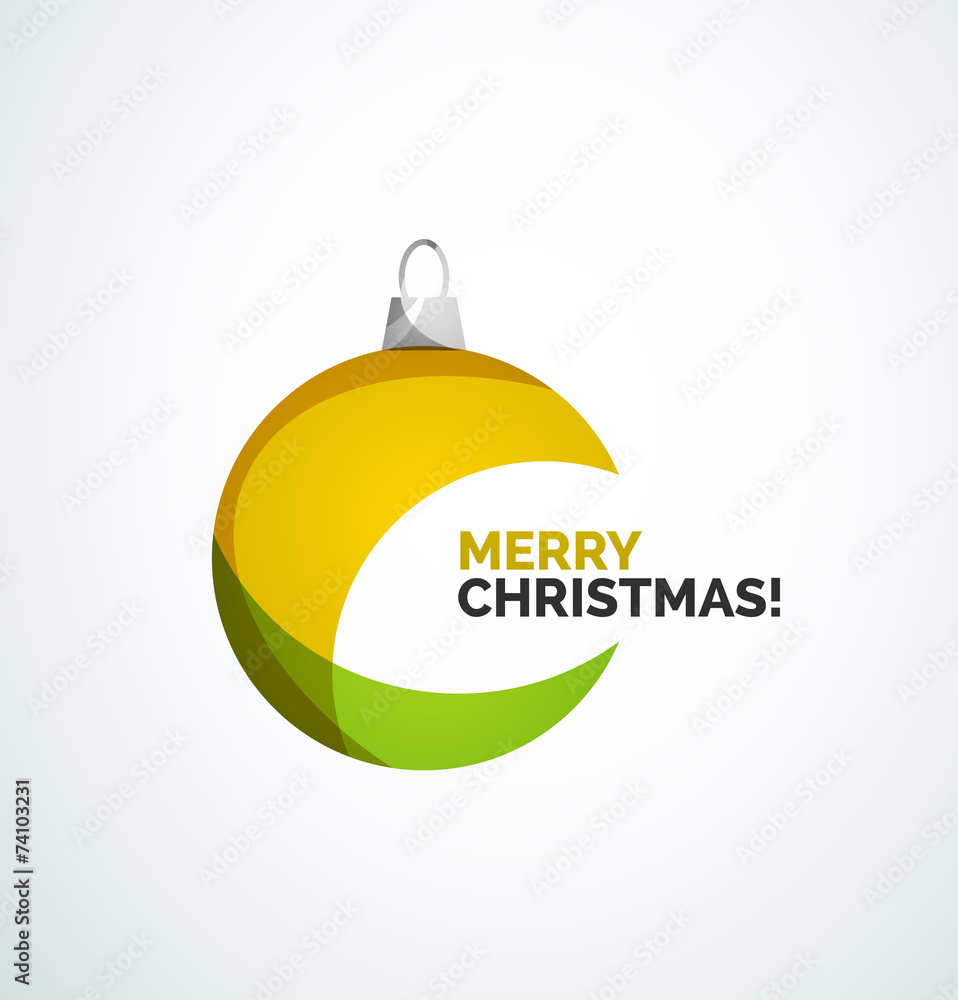 Merry Christmas card - abstract ball, bauble Merry Christmas card - abstract ball, bauble