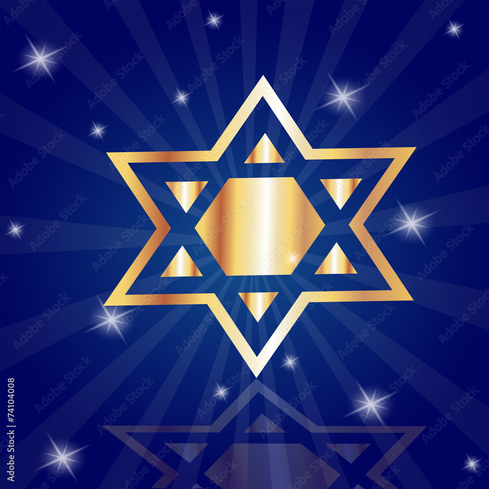 Obraz premium Blue Star Burst with a Gold Tone Star