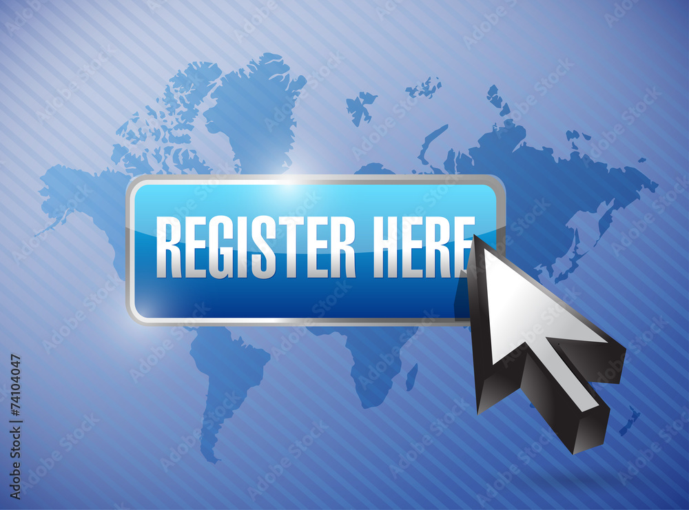 register here button and cursor