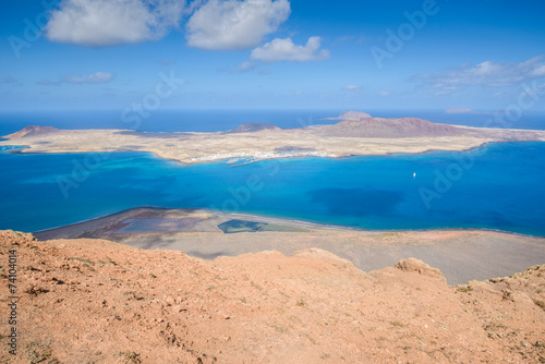 Island of La Graciosa, seen from Mirador del Rio, Canary islands