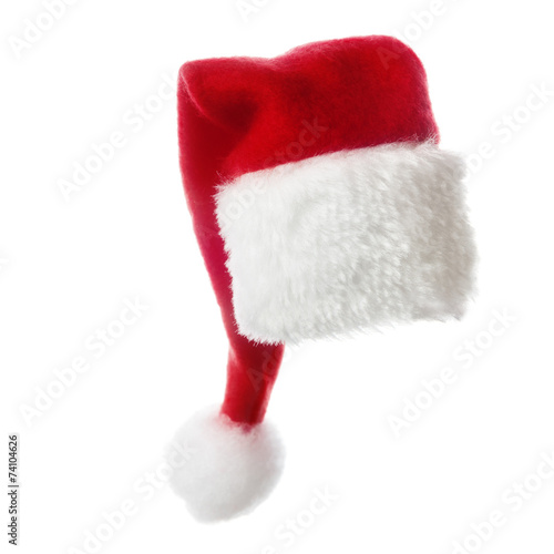 Christmas santa hat, isolated on white background