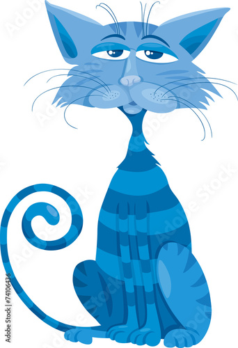 blue cat character cartoon illustration