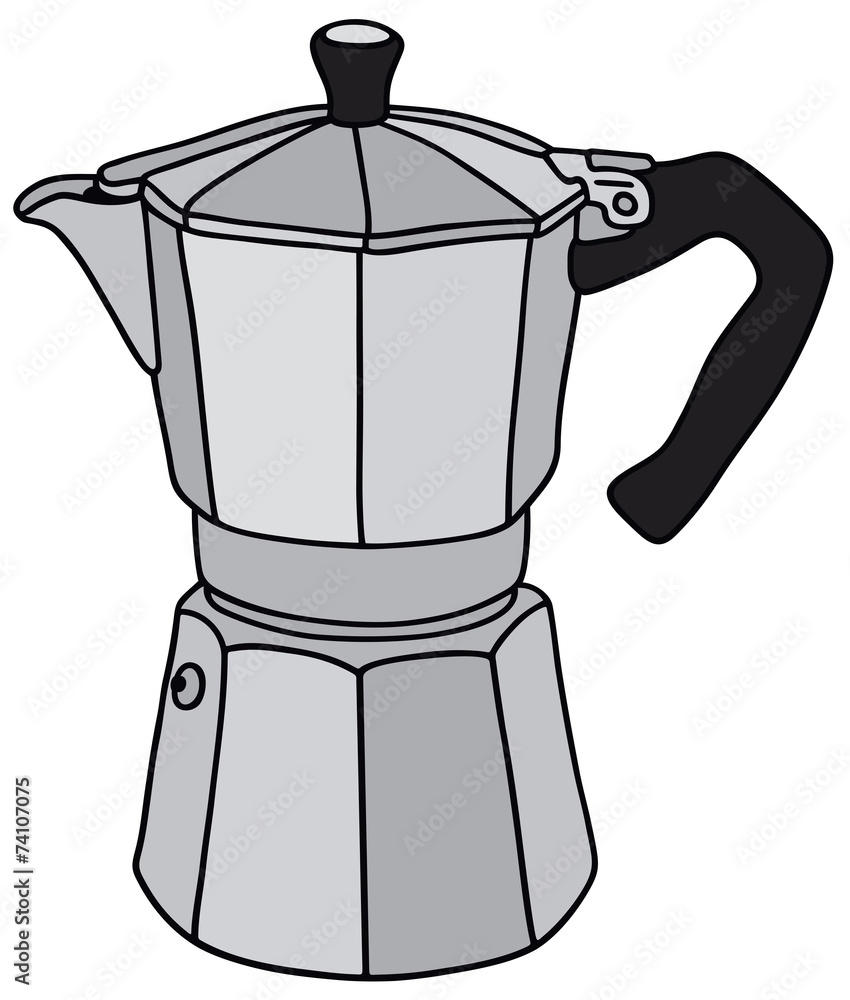 Hand drawing of a classic espresso maker Hand drawing of a classic espresso maker