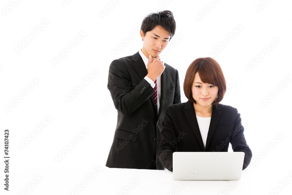asian businessgroup on white background asian businessgroup on white background