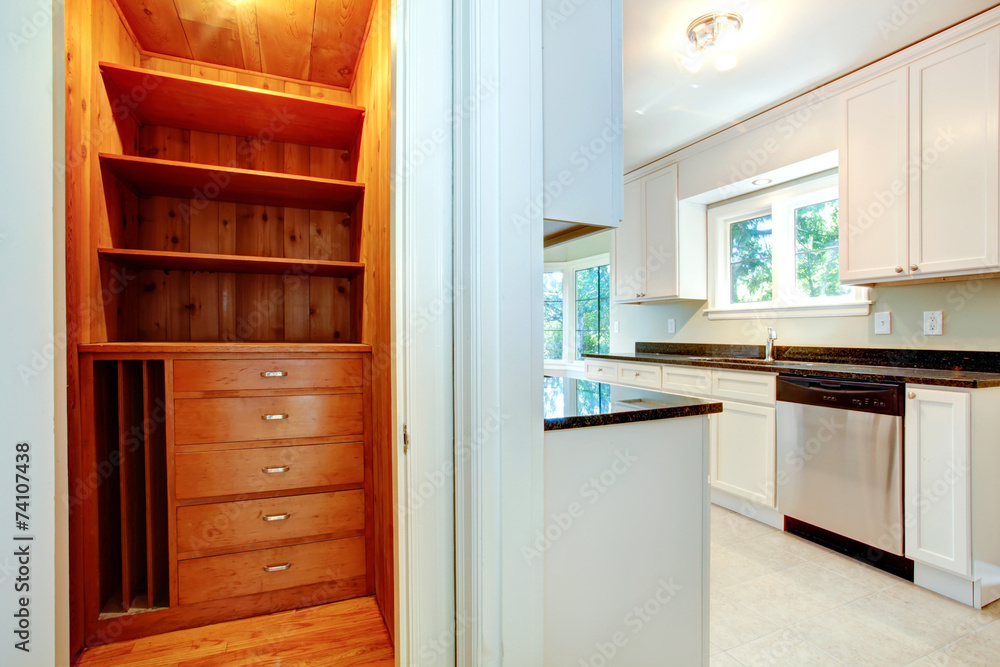 Fototapeta premium Wooden closet in kitchen room