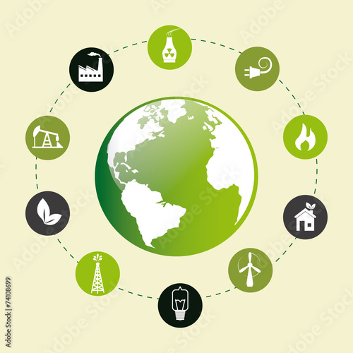 Ecology design over white backgroundvector illustration