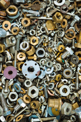 iron screw nuts background © nikkytok