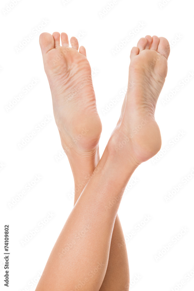 Woman with manicured natural nails Woman with manicured natural nails
