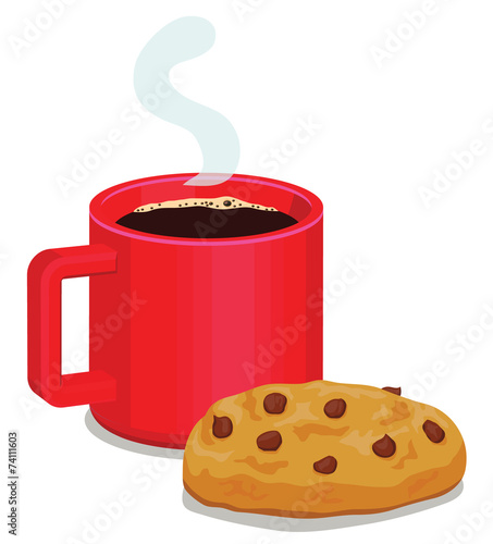 Coffee and chocolate chip cookie