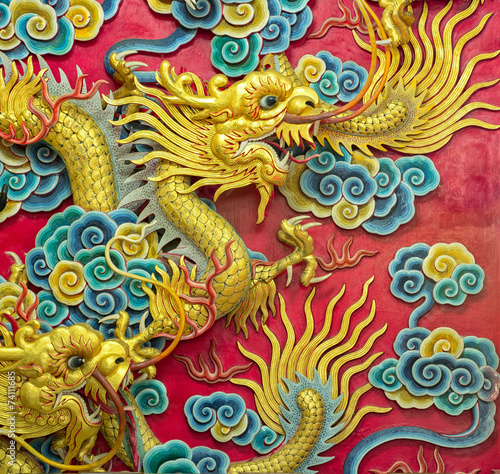 Wallpaper Mural Golden Dragon sculpture Torontodigital.ca