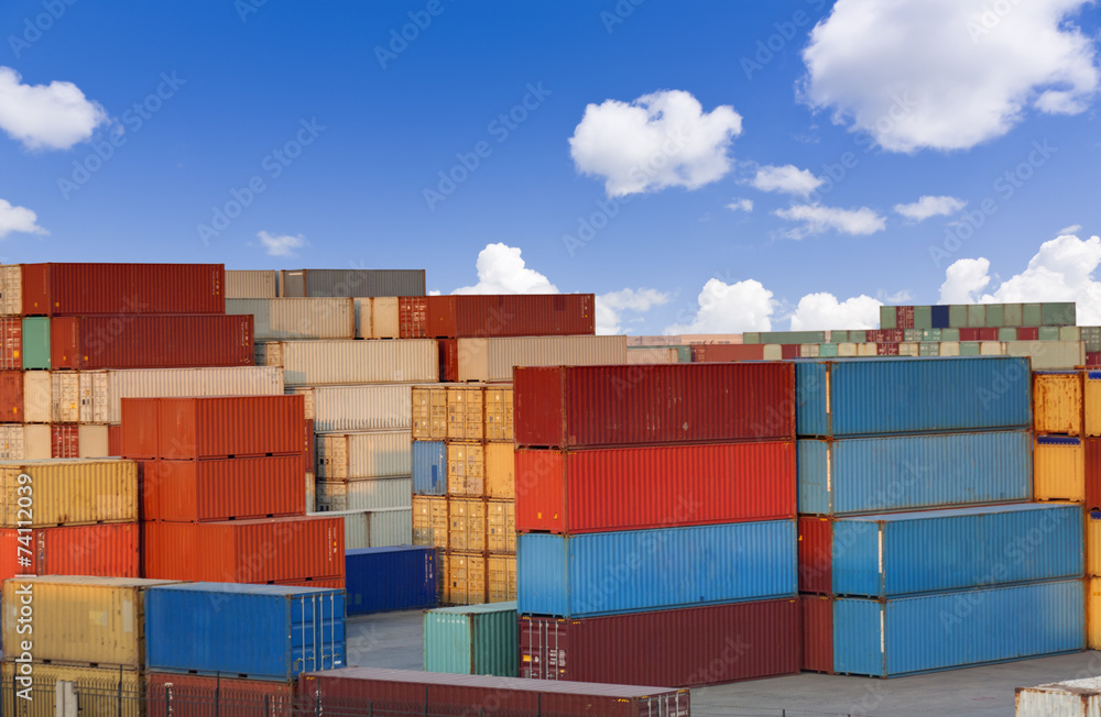 Stacks of colorful cargo containers Stacks of colorful cargo containers