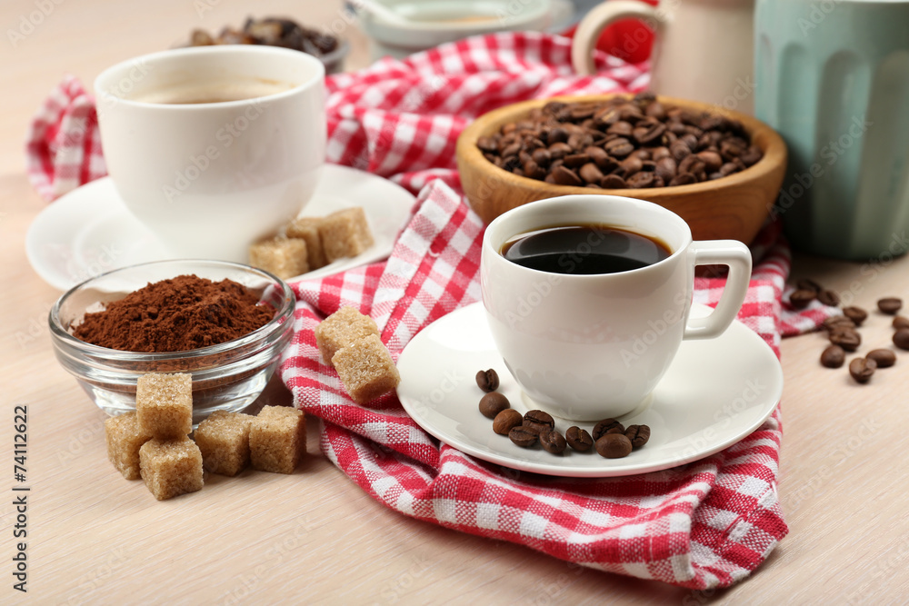 Fresh coffee with several ingredients Fresh coffee with several ingredients