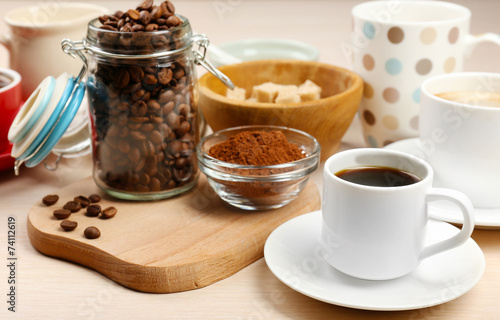 Fresh coffee with several ingredients