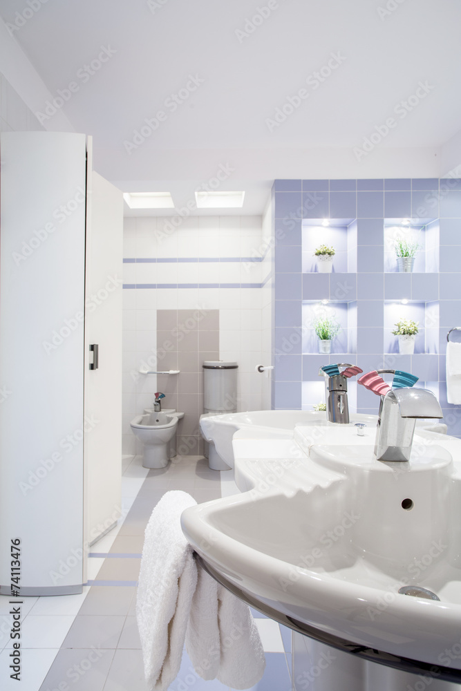 White contemporary bathroom interior White contemporary bathroom interior