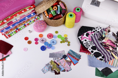 Fashion design, close-up. Sewing items