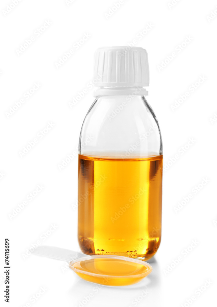 Cough syrup isolated on white Cough syrup isolated on white