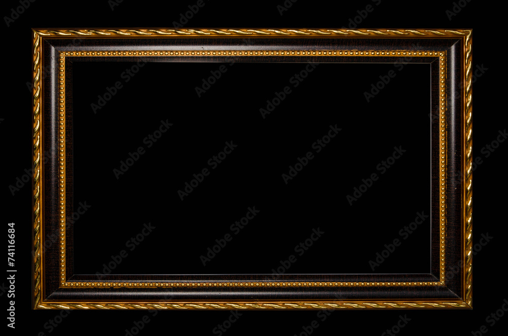 wooden frame for painting or picture on black background wooden frame for painting or picture on black background
