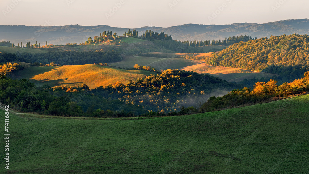Fototapeta premium Toscania , Włochy, Multipulcjano, krajobraz wiejski