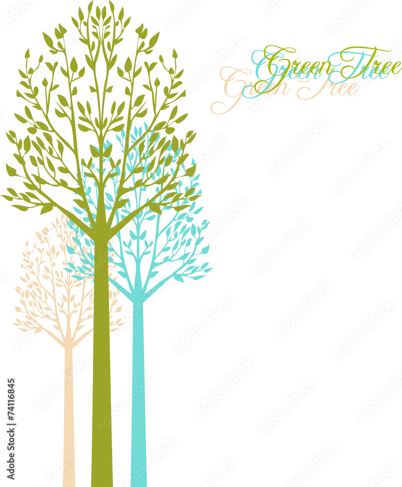 Vector background with spring trees Vector background with spring trees