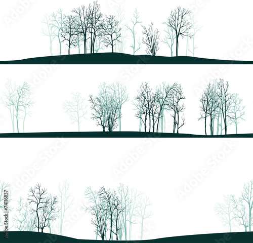 seamless pattern with winter trees