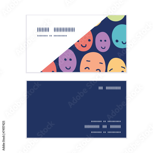 Vector funny faces horizontal corner frame pattern business