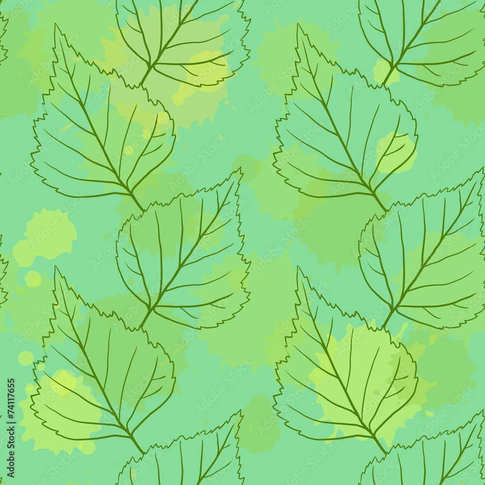 seamless vector pattern with leaves