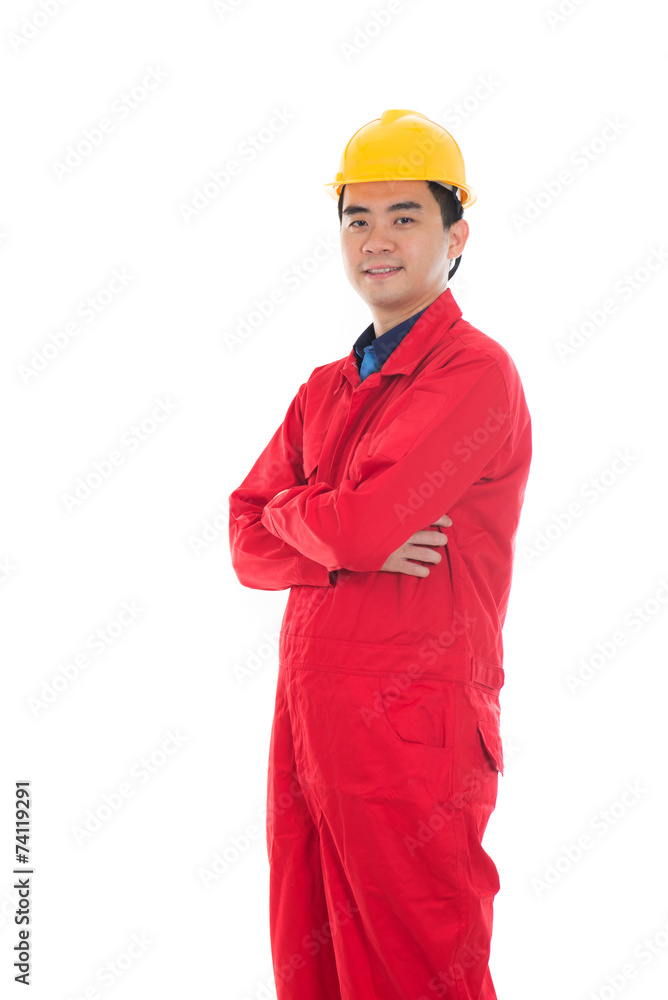 asian male engineer with safey suit asian male engineer with safey suit