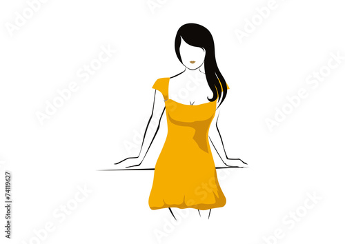 Sketch woman fashion models vector