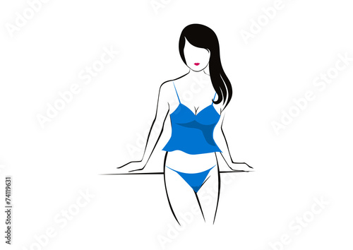 Sketch beautiful lingerie model vector