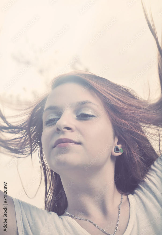 Fototapeta premium Beautiful girl face
