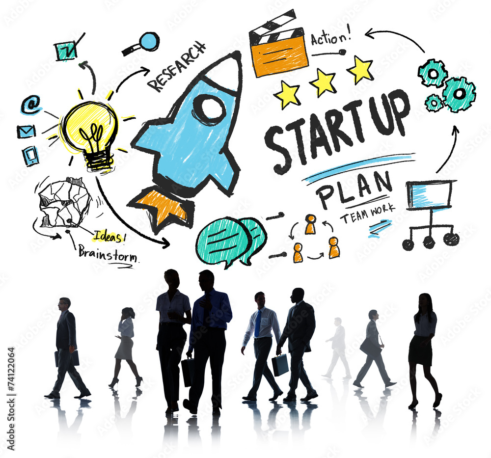 Start Up Business Launch Success Business Commuter Concept Start Up Business Launch Success Business Commuter Concept