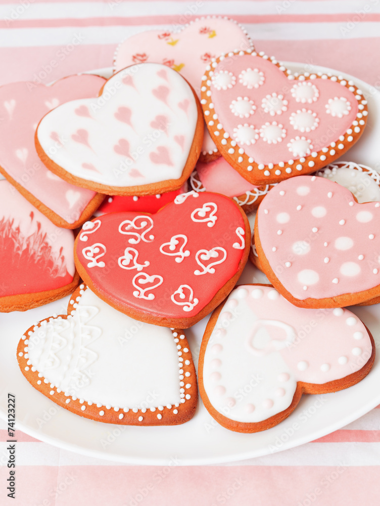heart cookies, party concept heart cookies, party concept