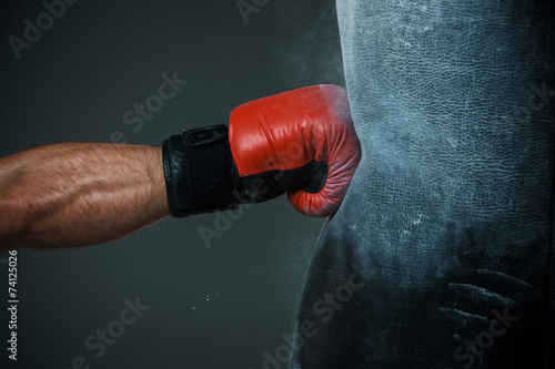 Boxing training and Punching bag © master1305
