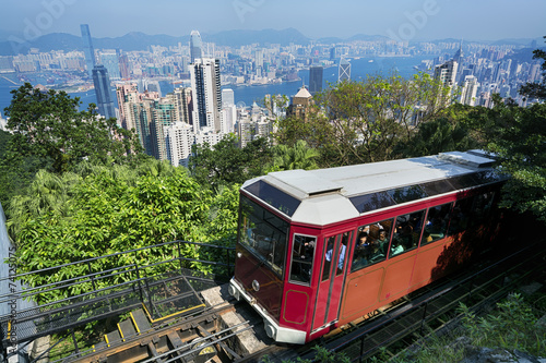 The `Peak Tram` in Hong Kong.