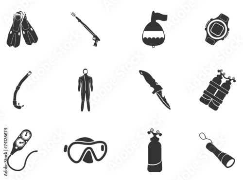 Diving icon set