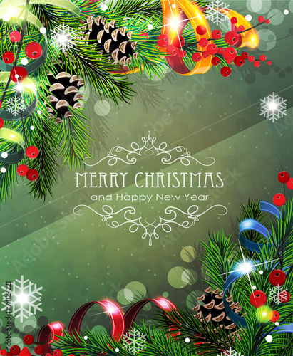 Ribbons, fir branches and cones