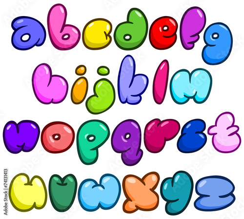 Comic bubble lower case alphabet
