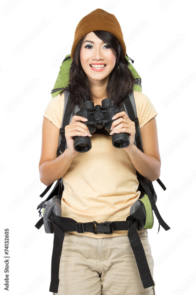Happy young girl going on vacation