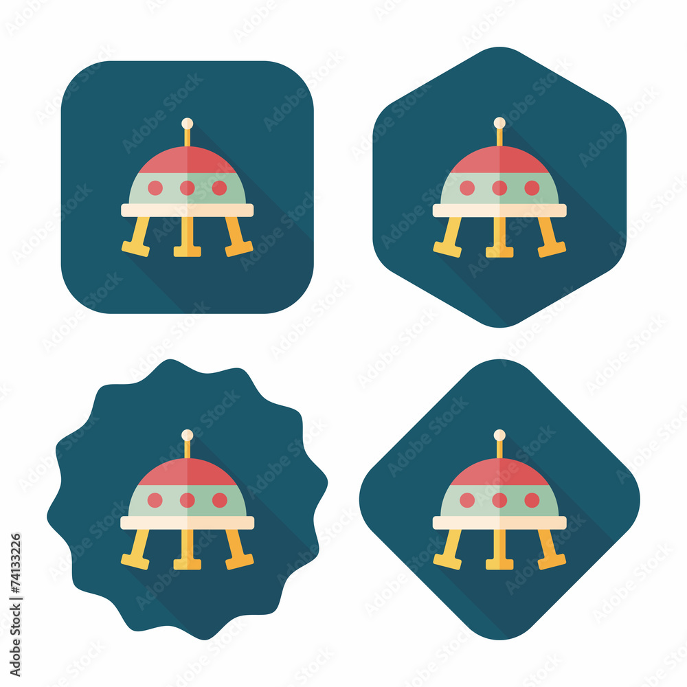 Space UFO flat icon with long shadow, eps10 Space UFO flat icon with long shadow, eps10