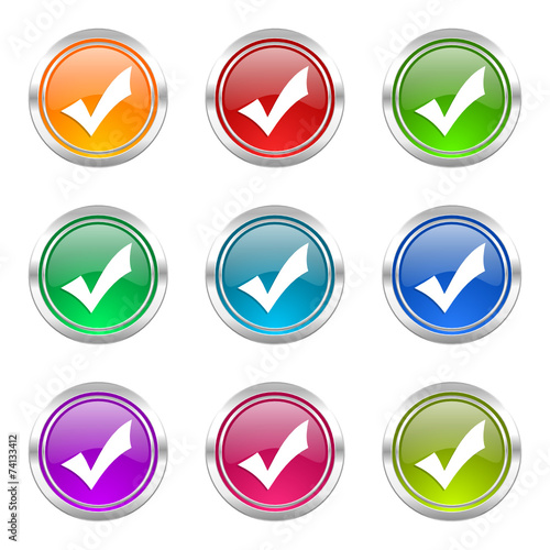 Free Download check colorful vector icons set - GFXLoad