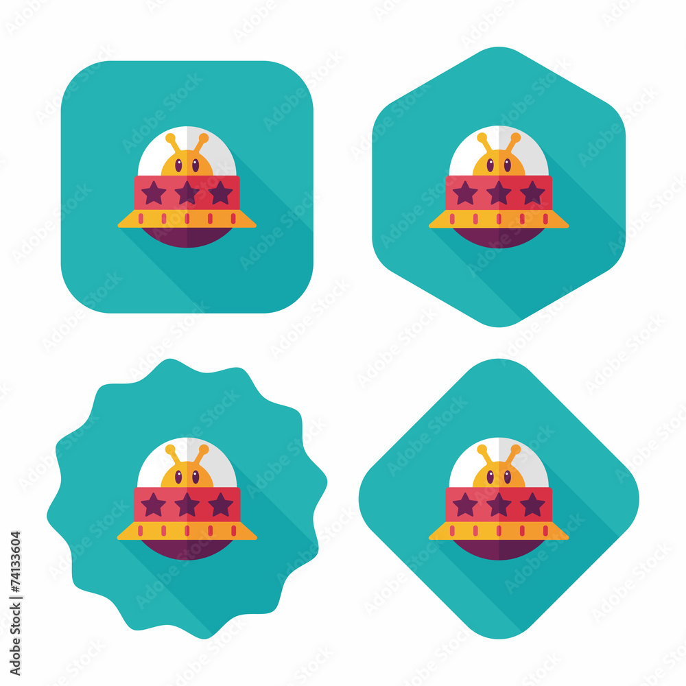 Space UFO flat icon with long shadow, eps10 Space UFO flat icon with long shadow, eps10