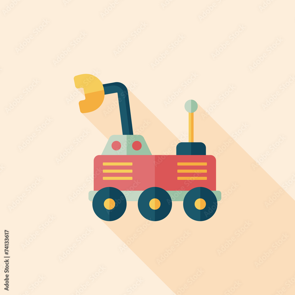 Space Rover flat icon with long shadow,eps10 Space Rover flat icon with long shadow,eps10