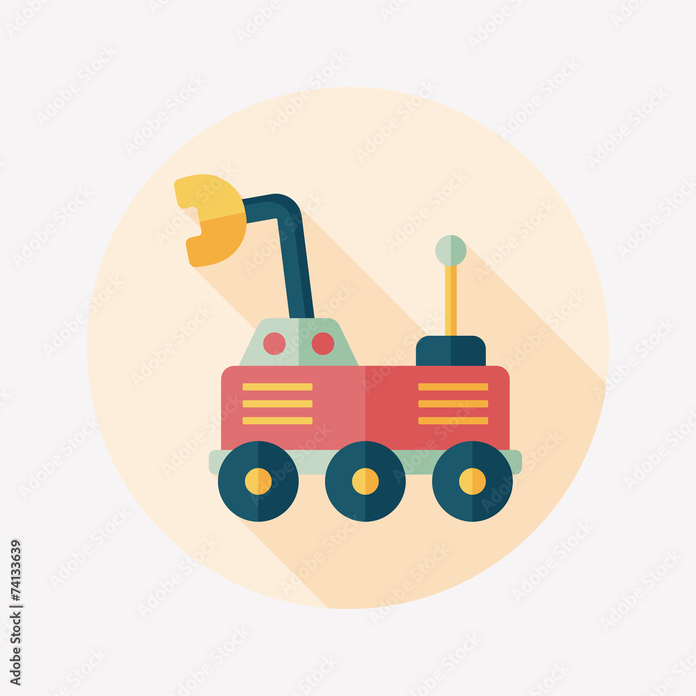 Space Rover flat icon with long shadow,eps10 Space Rover flat icon with long shadow,eps10