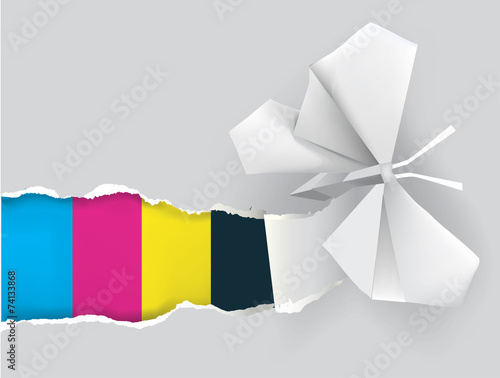 Origami butterfly with print colors