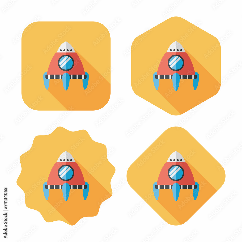 Space rocket flat icon with long shadow,eps10 Space rocket flat icon with long shadow,eps10