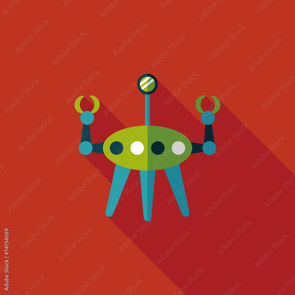 Space robot flat icon with long shadow,eps10 Space robot flat icon with long shadow,eps10