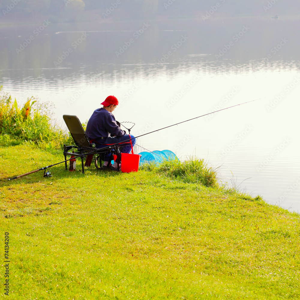 Fisherman fishing. Feeder sport. Fisherman fishing. Feeder sport.